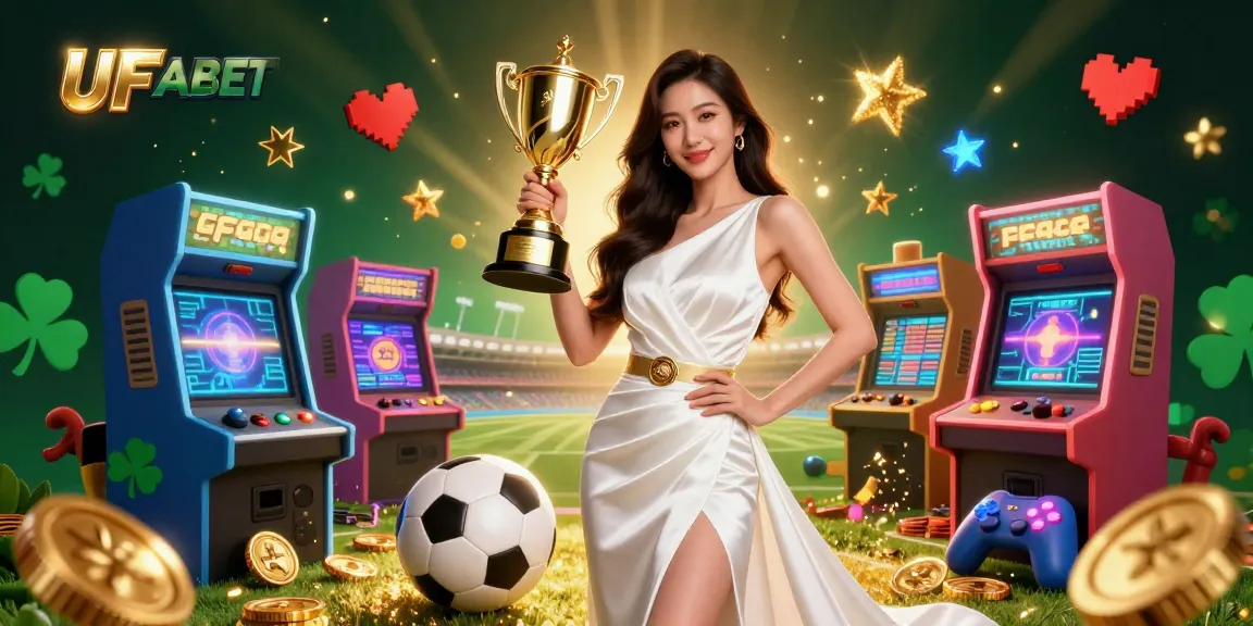 Experience thrilling wins at UFABET with a lavish Asian woman celebrating victory in sports betting.