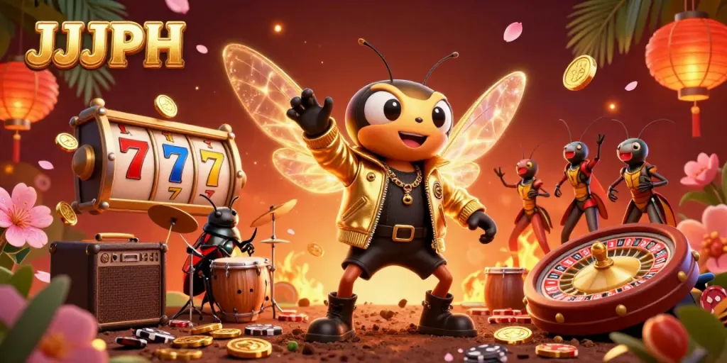 Experience the excitement of JJJPH with electrifying casino action featuring animated gambling elements and characters.