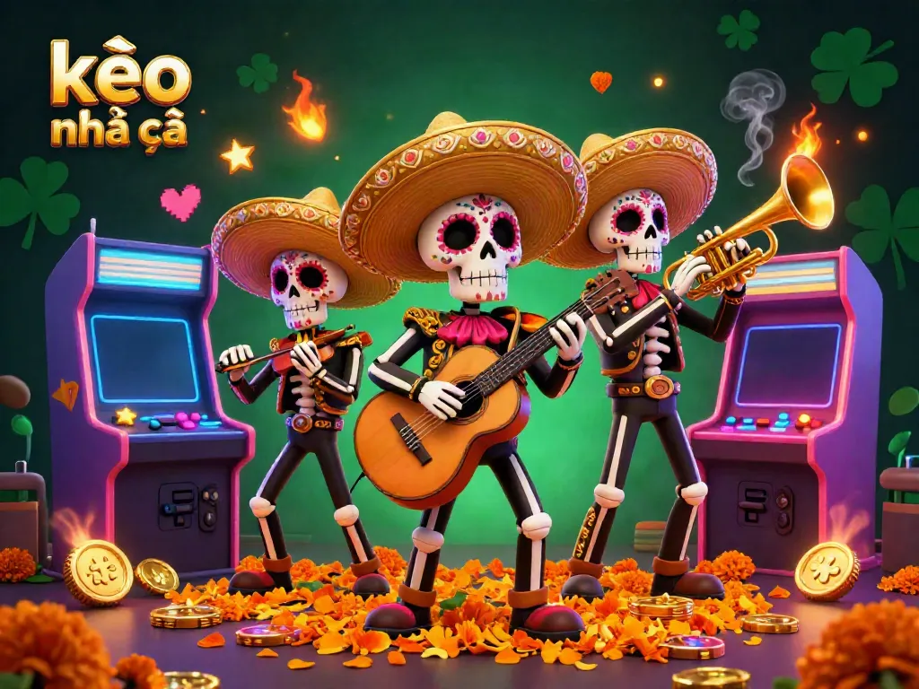 Experience dynamic gaming action with kèo nhà cái featuring a mariachi band in a vibrant casino setting.
