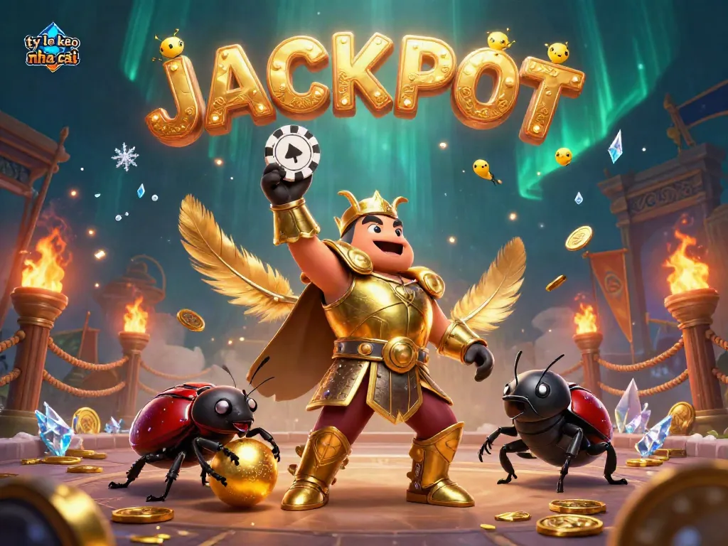 Experience the thrill of betting with "ty le keo nha cai" surrounded by dynamic casino elements and characters.