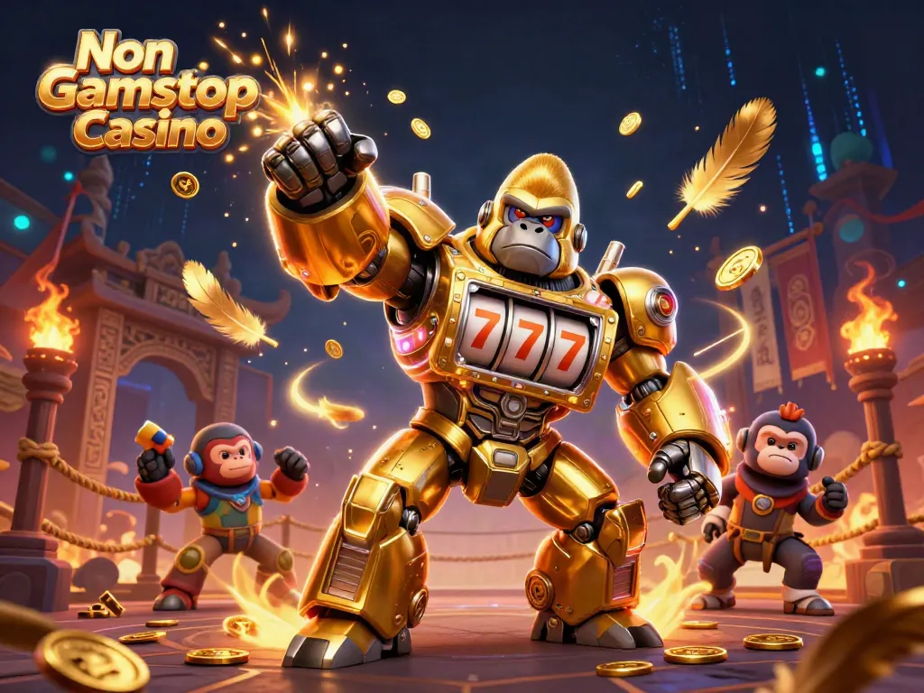 Engage in the thrill of Non Gamstop Casino with dynamic 3D illustrations of gaming excitement.