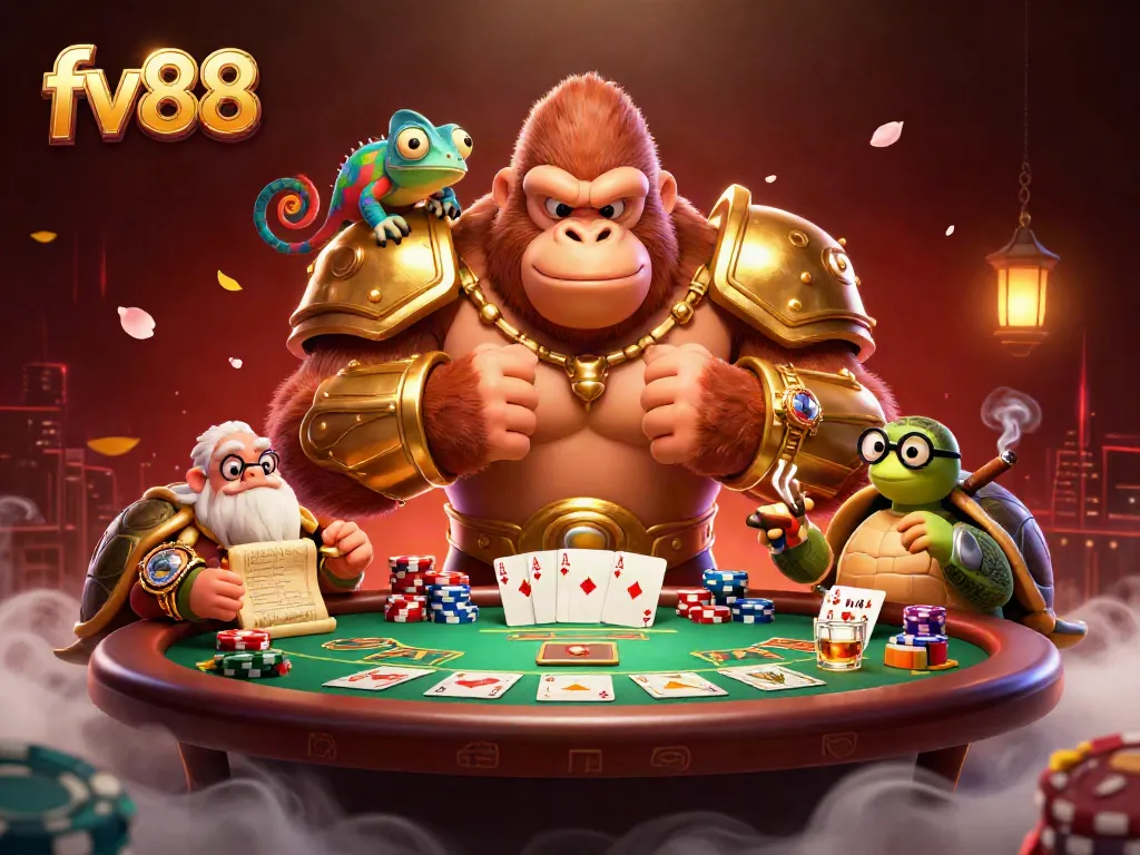 Engage in thrilling poker action with the vibrant fv88 characters showcasing lively gameplay and thrilling dynamics.