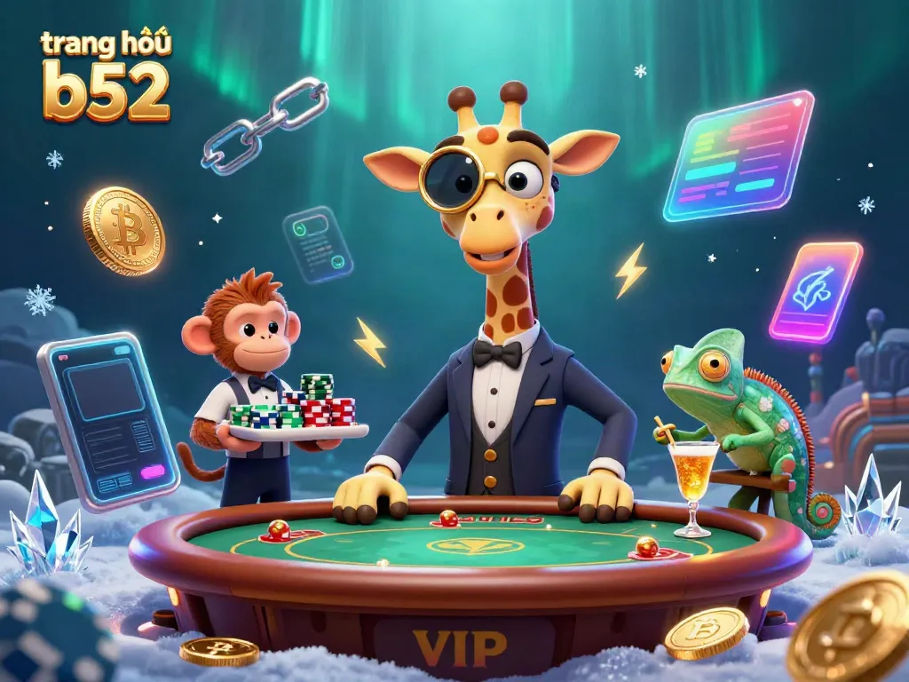 Experience gameplay on trang chủ b52 with a vibrant 3D illustration showcasing casino action and characters.