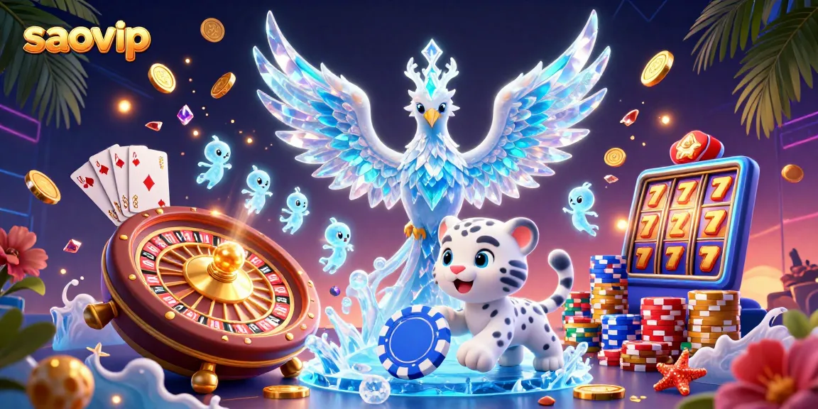 Win big at saovip with a magical scene featuring mythical characters and dynamic casino elements.