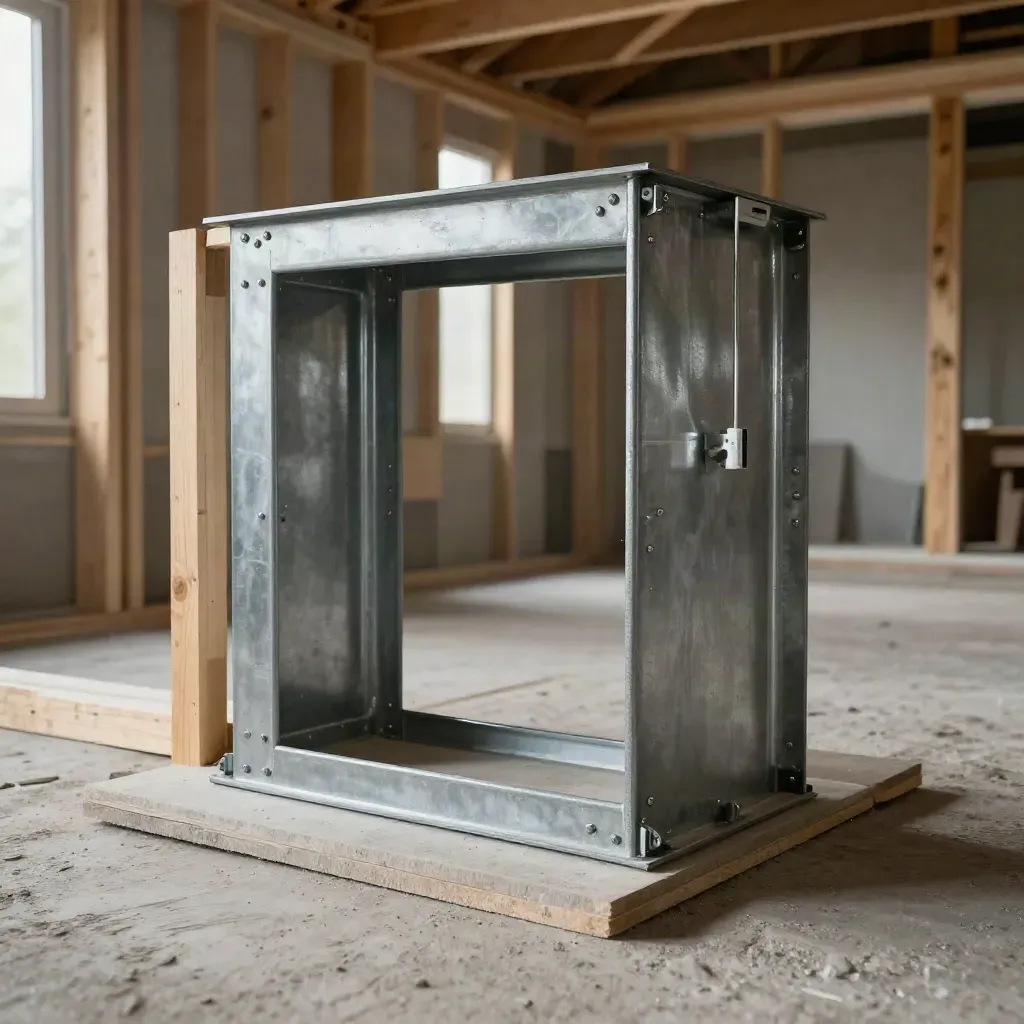 Steel portal frame inside a rear extension shell with studs, blockwork and joists