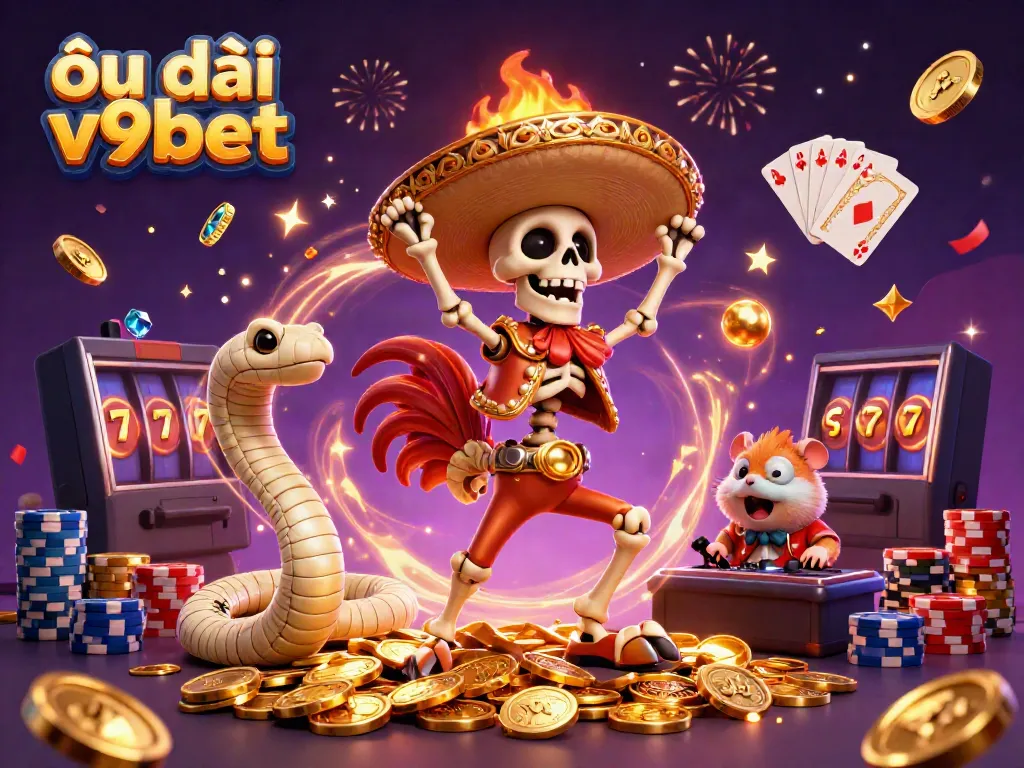 Experience thrilling gaming with ưu đãi v9bet's dynamic promotions and colorful casino elements.