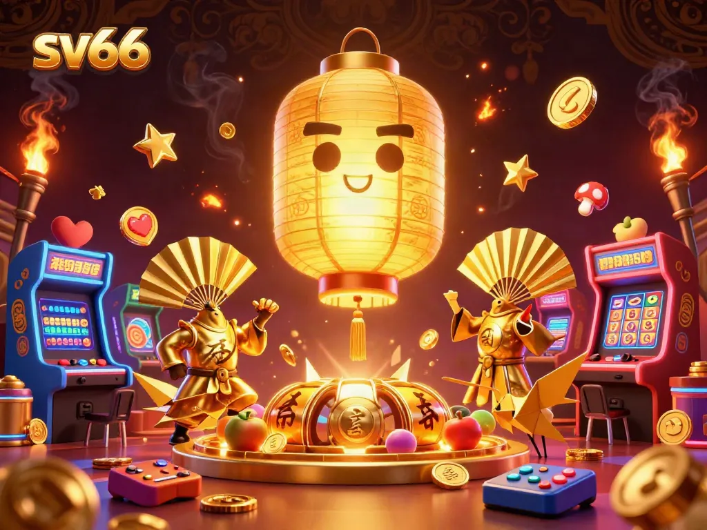 Engage in thrilling sv66 casino adventures with a vibrant 3D illustration showcasing exciting game elements.