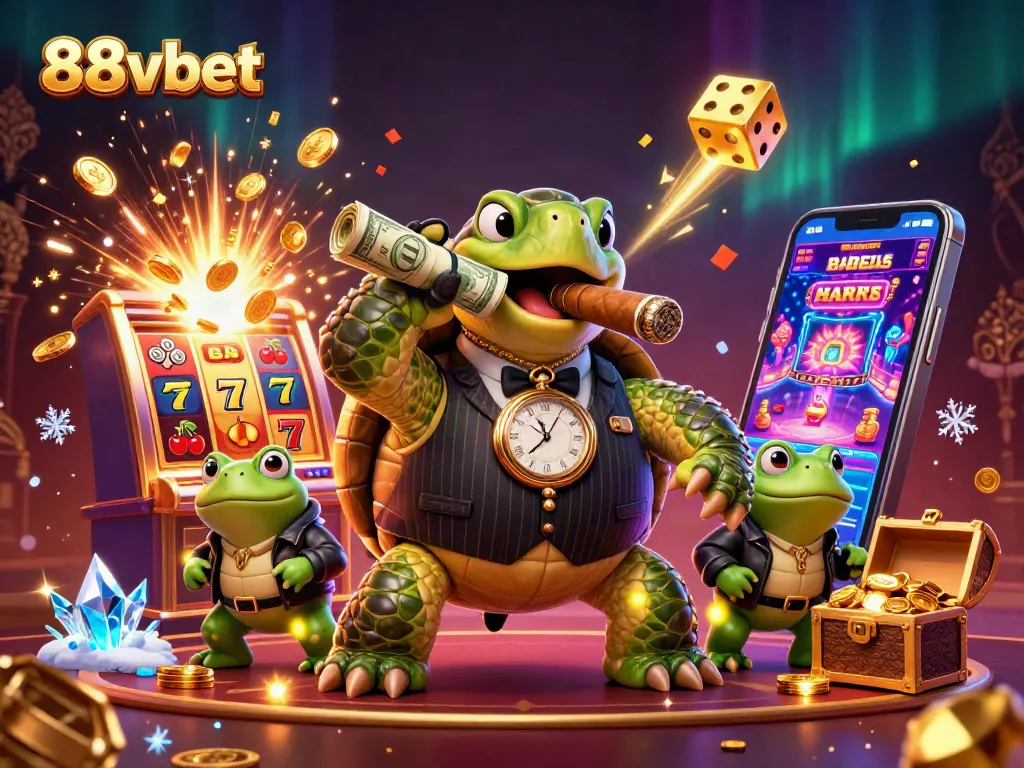 Win big at 88vbet with a lively casino scene featuring dynamic characters and game elements.