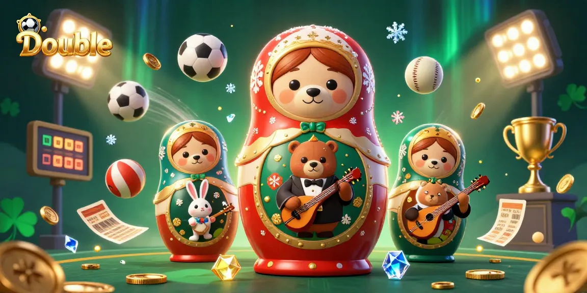 Play Double with vibrant 3D bears and casino elements in a captivating game scene.