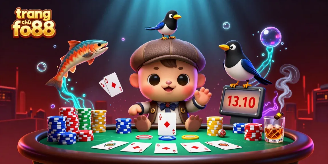 Engage in thrilling moments at trang chủ fo88 featuring a vibrant casino scene with playful characters.