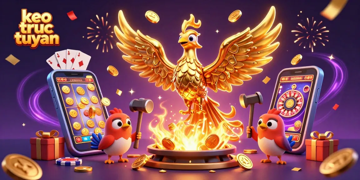 Engage in dynamic betting with keo truc tuyen showcasing golden phoenix and gaming excitement.
