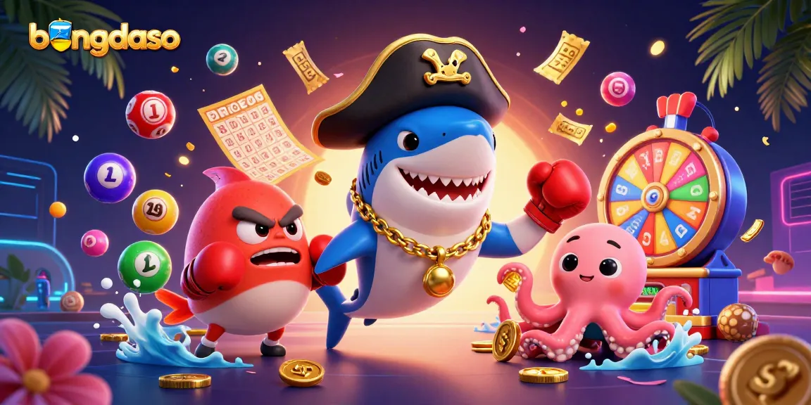 Engage in thrilling lottery action with bongdaso, featuring vibrant characters and cascading game elements.