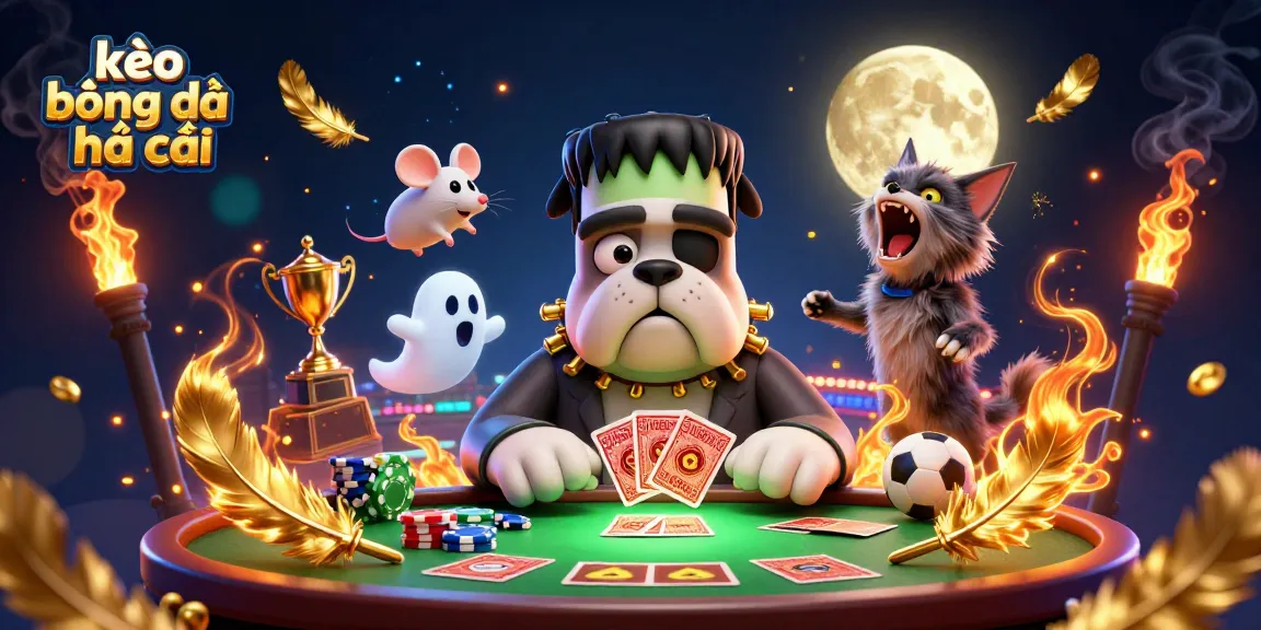 Experience thrilling sports betting with kèo bóng đá nhà cái in this dynamic 3D illustration featuring vivid, engaging elements.