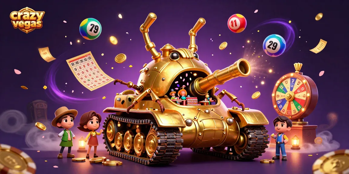 Engage with crazyvegas in a vibrant digital casino world filled with lottery balls, confetti, and excitement.