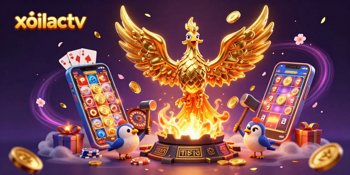Experience rewarding wins on xoilactv with a vibrant golden phoenix and slot games.