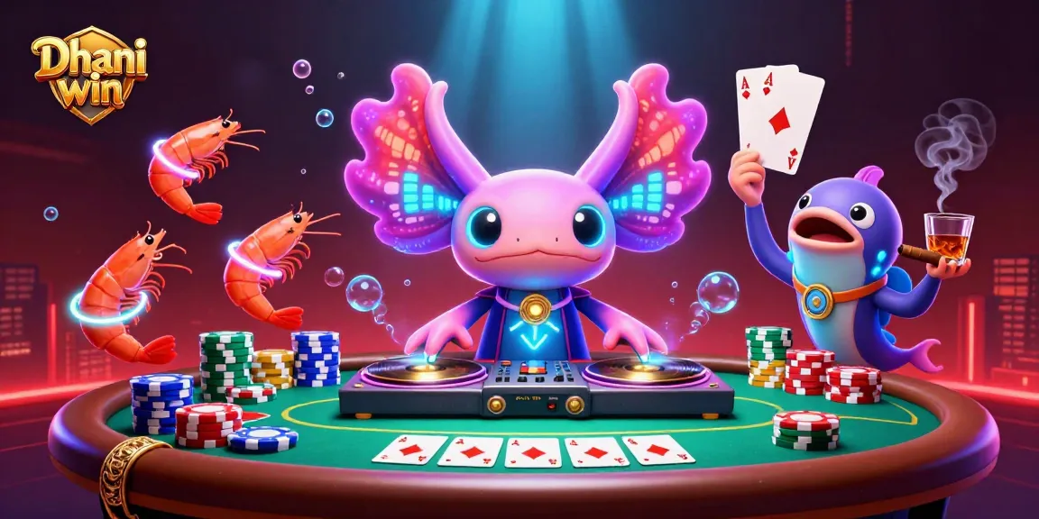 Dhani win game scene featuring vibrant avatars enjoying a poker session with dynamic visuals.