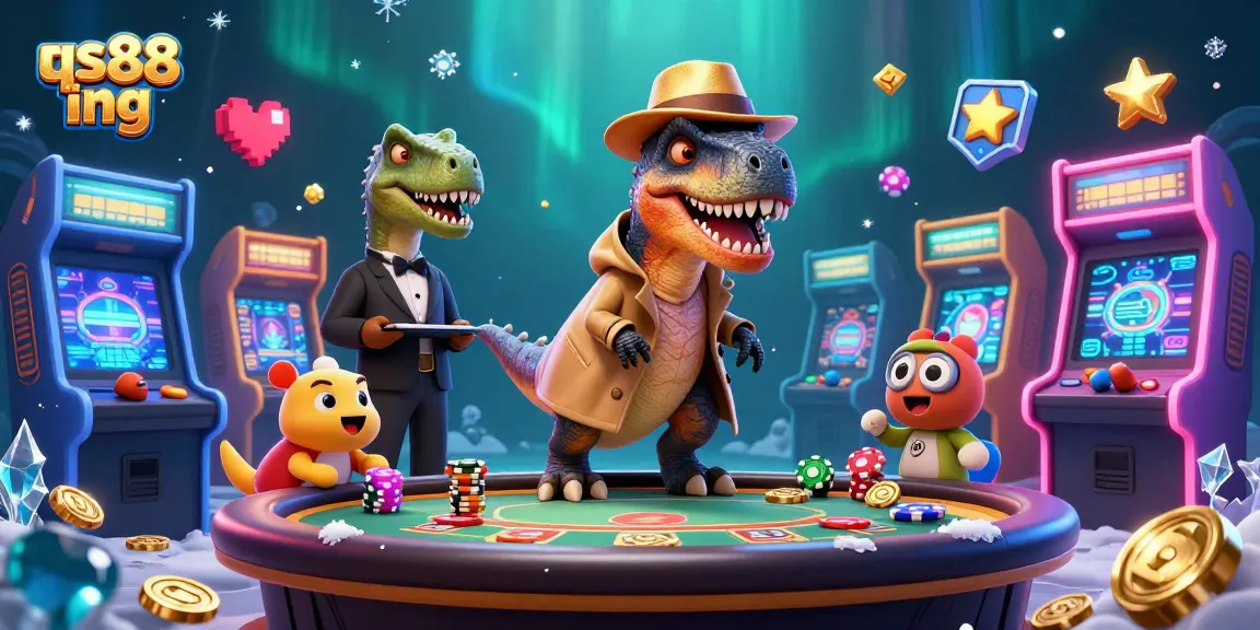 Experience thrilling games at qs88 ing with a cartoon velociraptor counting cards.